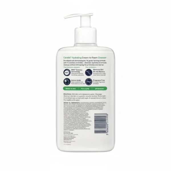 شوینده آبرسان کرم به فوم سراوی (CeraVe Hydrating Cream to Foam Cleanser)