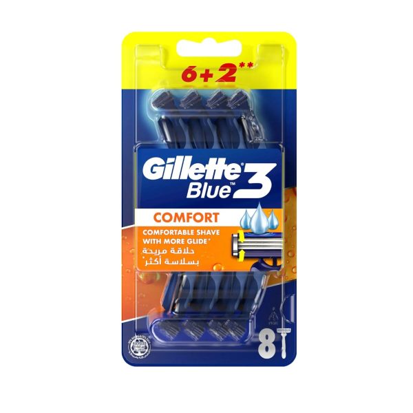 تیغ اصلاح ژیلت کامفورت Blue 3 بسته 8تایی