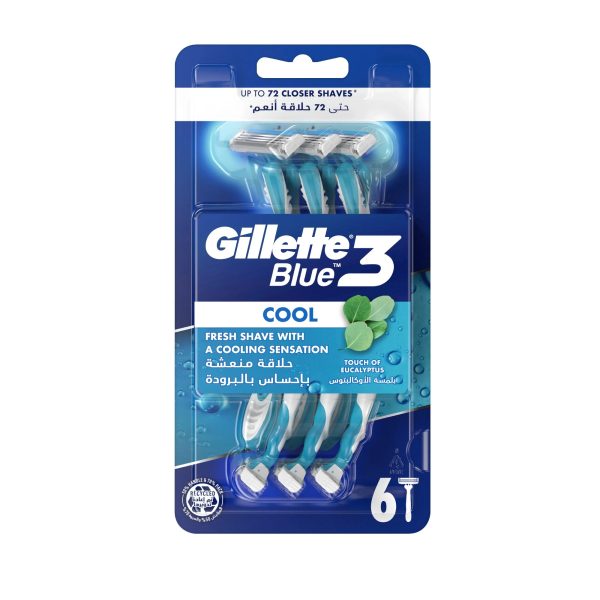 تیغ اصلاح ژیلت کول اکالیپتوس Blue 3 بسته 6تایی