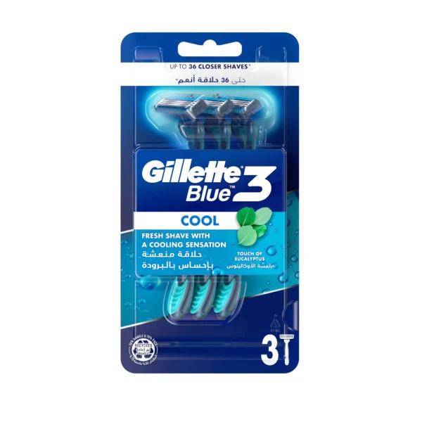 تیغ اصلاح ژیلت کول اکالیپتوس Blue 3 بسته 3تایی
