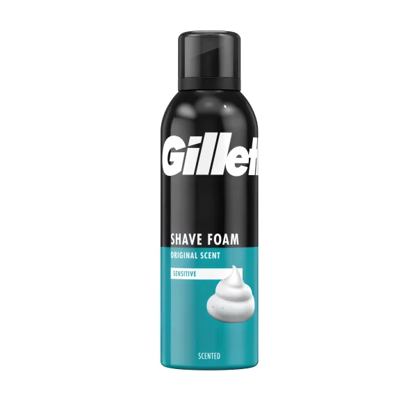 فوم اصلاح مردانه مدل Original Scent Sensitive آبی ژیلت